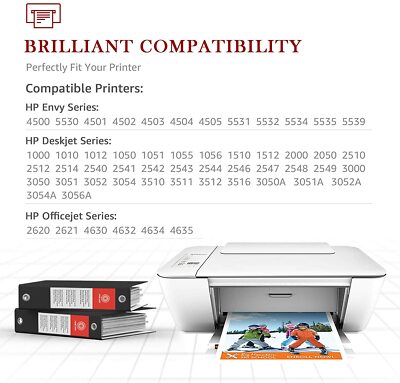 4-Pack Remanufactured HP 61XL Ink Cartridges - Black Replacement For HP Envy 4500 Series Printers