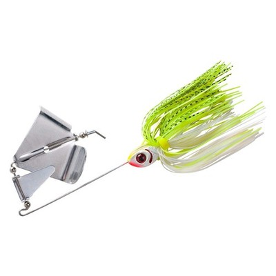 Booyah Buzz White Chartreuse Shad Fishing Lure With 3D Eyes And Silicone Skirt