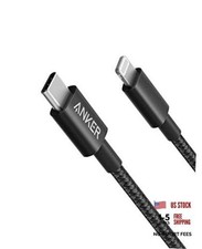 Anker New Nylon USB C to Lightning Cable, Apple MFi Certified 6 feet 1 Black