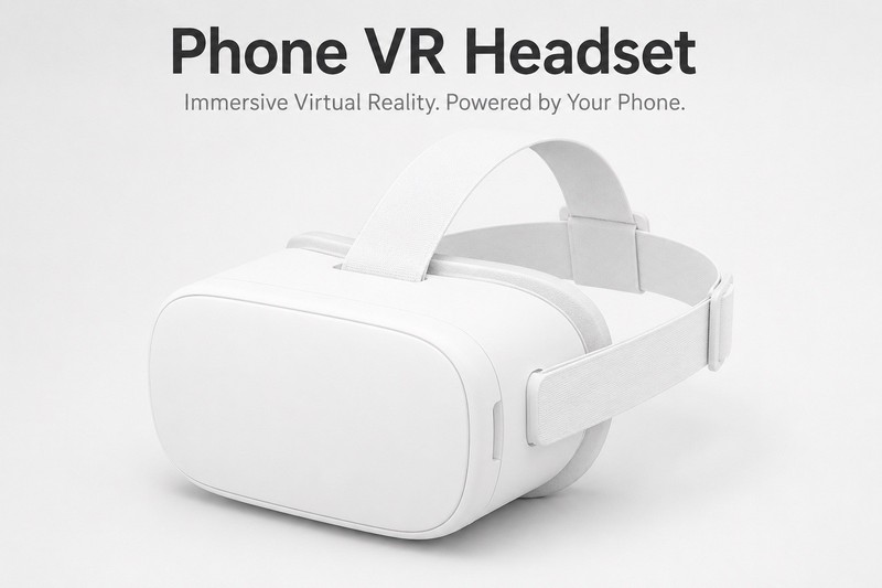 White Phone VR Headset – Immersive Virtual Reality Glasses