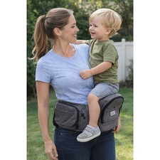 GROWNSY Hip Seat Baby Carrier Ergonomic Toddler Waist Stool with Storage Gray