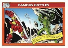 1990 Marvel Universe #121 Iron Man vs Titanium Man