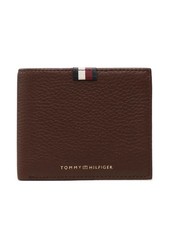 Tommy Hilfiger Portafoglio Uomo Marrone in Pelle Th Prem Lea Cc Flat & Coin AM0A