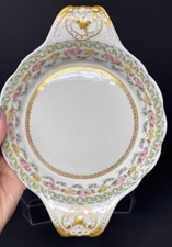 J.P.L. POUYAT LIMOGES GOLD RIM FLORAL 8.5
