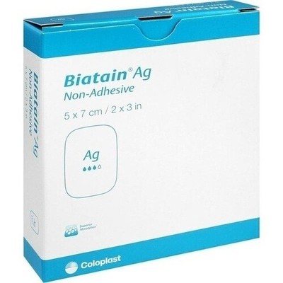 BIATAIN Ag Schaumverband 5x7 cm nicht haftend, 5 St PZN 06155666