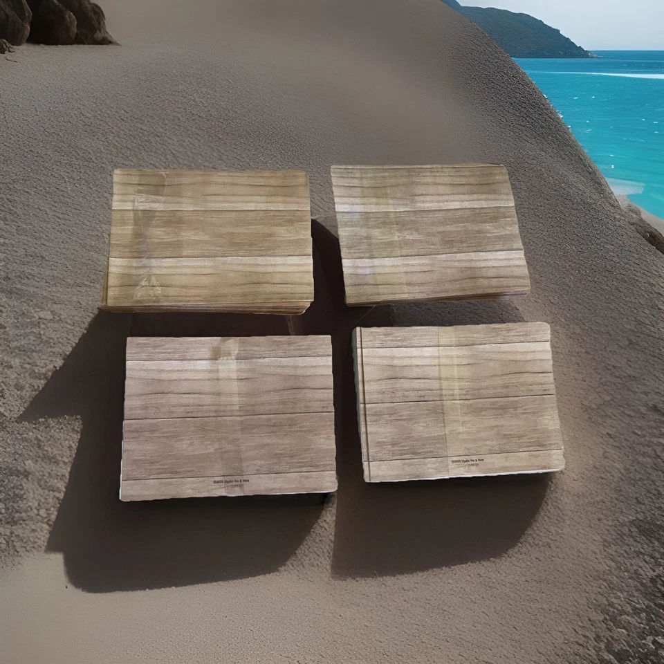 Tarjetas y sobres de agradecimiento de boda rústicos con luces de madera y cuerda 4"x5,25 50 en total Foto 2 de 3