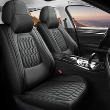 Nappa Leather Universal Car 5 Seat Covers Full Set Front Rear Cushion Protector Nappa Leather Universal Car 5 Seat Covers Full Set Front Rear Cushion Protector