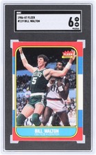 Bill Walton Boston Celtics 1986-87 Fleer #119 SGC Authenticated 6 Card