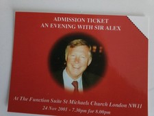 Evening with Alex Ferguson ticket London 2001