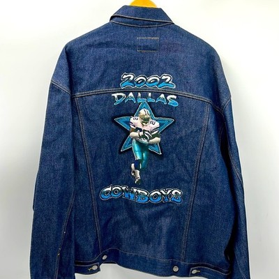 VINTAGE BRIAN BROTHERS DALLAS COWBOYS EMMIITT SMITH CUSTOM DENIM JACKET SIZE 3XL