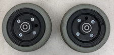 Jazzy Pride Quantum Power Chairs Pair 6"x2" Flat Free Caster Wheel Assembly