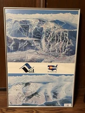 Vintage 1975 Vail Colorado Ski Country Poster in Frame by Imports International 