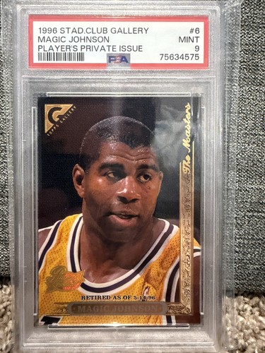 Magic Johnson #6 1996 Stadium Club Gallery Player's Private Issue card
