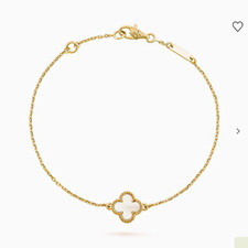 Van Cleef & Arpels Sweet Alhambra 18ct Yellow Gold Mother of Pearl Bracelet