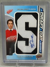 Nate Danielson 2024-25 SP Game Used Draft Day Marks Patch Auto “S” 04/35!