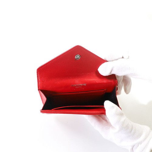 Porte-cartes enveloppe vendre loulou matelassée Saint Laurent Y rouge 504668 75823248
