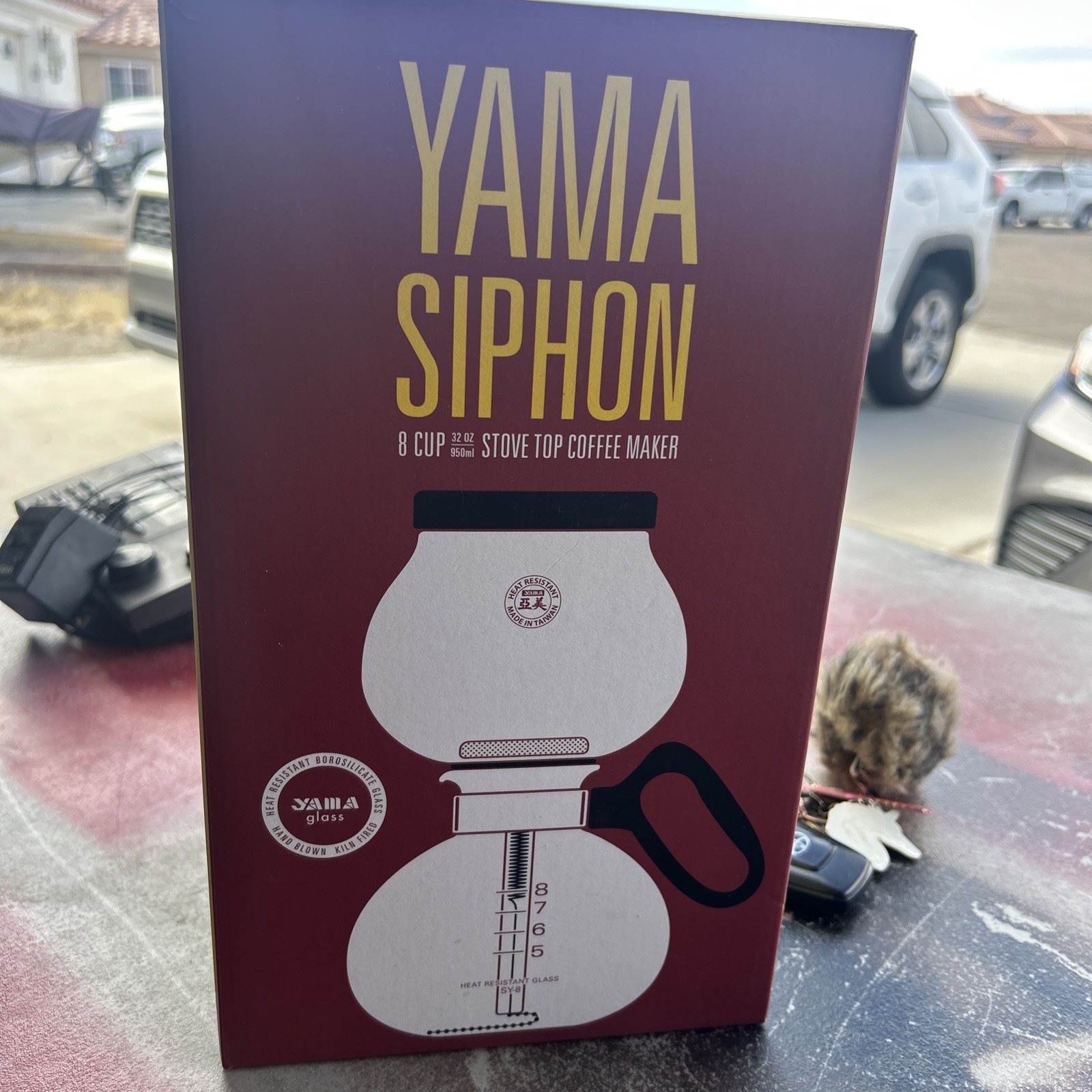 Yama Glass 8-Cup Stovetop Siphon Coffee Maker, 24 Oz Vacuum 