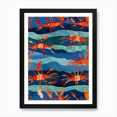 Garnelen 1 Kunstdruck gerahmt Wandbild Poster Leinwanddruck Bild