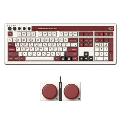 8Bitdo Retro 108 Mechanical Keyboard with 108 Keys and Integrated Numpad, Blueto