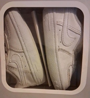 Nike Air Force 1 Low EasyOn Shoes Toddler 4C Triple White Leather CK2201 100
