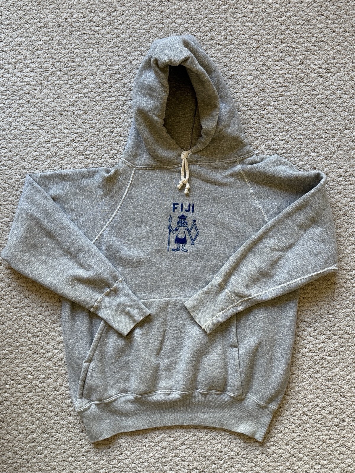 Vtg 1940s 1950s Sweatshirt Hood Hoodie Novelty Flock … - Gem