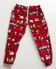 Peanuts Christmas Snoopy Charlie Brown Ladies Sleep Jogger Pants Sz XL 16-18 