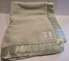 Little Giraffe Green Satin Baby Blanket Throw