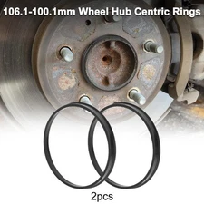 OD 106.1mm to ID 100.1 mm Car Wheel Hub Centric Rings Black Polycarbonate 2 Pcs