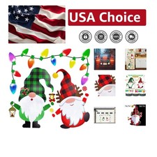 Creative 43PCS Christmas Magnet Set - Gnome Colorful Bulbs for Car Decorations