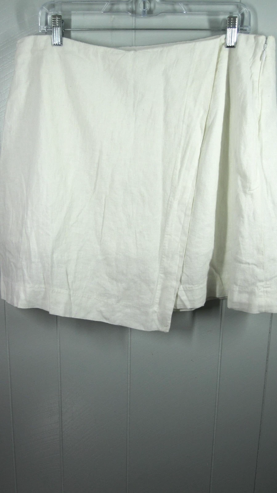 Linen Skort Women's 14 White Side Zip Beach Coastal Travel Resort Wear Casual