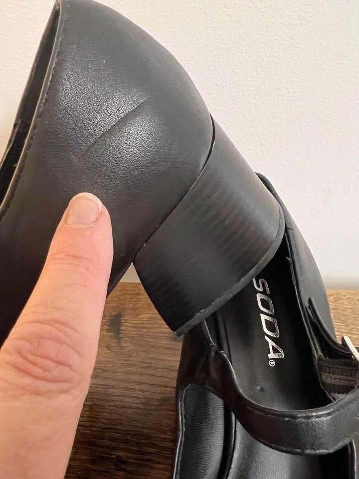 Zapatos Mary Jane Gruesos Plataforma Tacón Bloque Gótico Emo Wednesday Adams Grunge 6.5 Foto 3 de 4