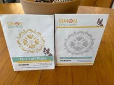 Simon says Stamp! Hot Foil Plate Folk Art Floral Medallion and Matching Die