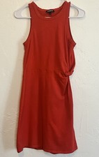 Express Orange Tank Dress Crew Neck Pullover Sleeveless Knee Length Size XS