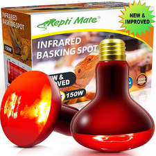 2Pack Infrared Heat Lamp, 150W Reptile Heat Emitter Infrared Basking Spot