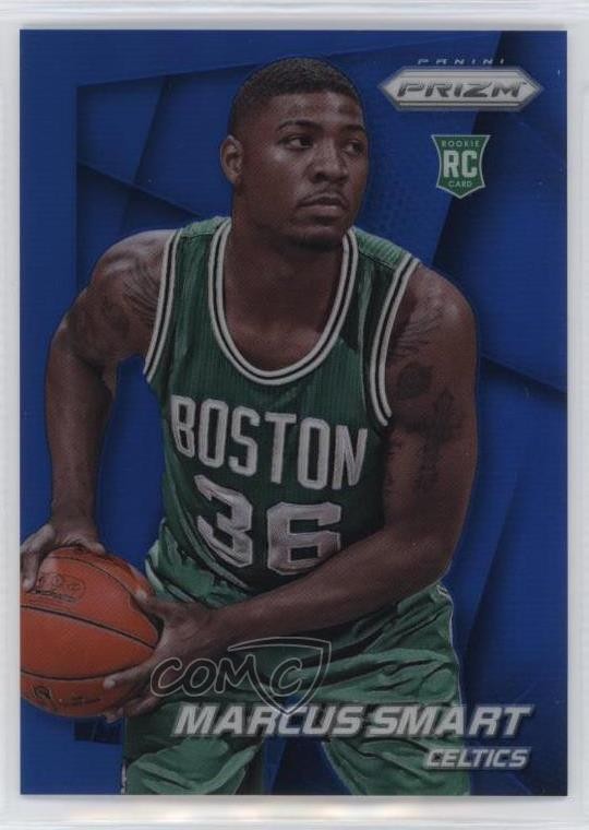 2014-15 Panini Prizm Blue Prizm 51/99 Marcus Smart #256 00ma