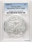 2020-W $1 Burnished Silver American Eagle PCGS SP69