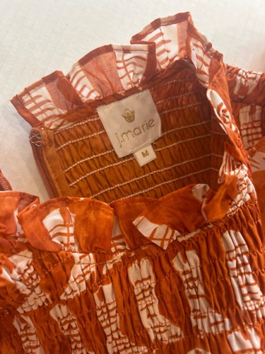 J.Marie Dixie Cowboystiefelkleid mit Rüschen Burnt Orange Größe Medium NEU - Bild 6 von 6