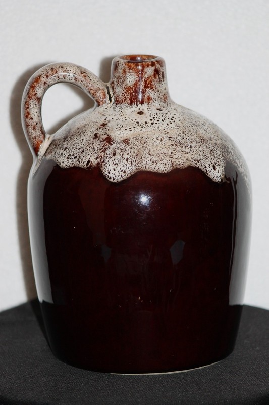 Fat Lava Moonshine Jug 1960's Mid Century Modern Brown Dripware Bottle