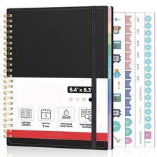 Expense Tracker Notebook, Monthly Budget Planner, Bill Organizer, A5, Black