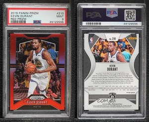 2019-20 Panini Prizm Red Prizm /299 Kevin Durant #210 PSA 9 MINT