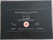 THE BOXER (1997) BBFC Cert “Black Card” (15) 13” X 9.8” DANIEL DAY-LEWIS