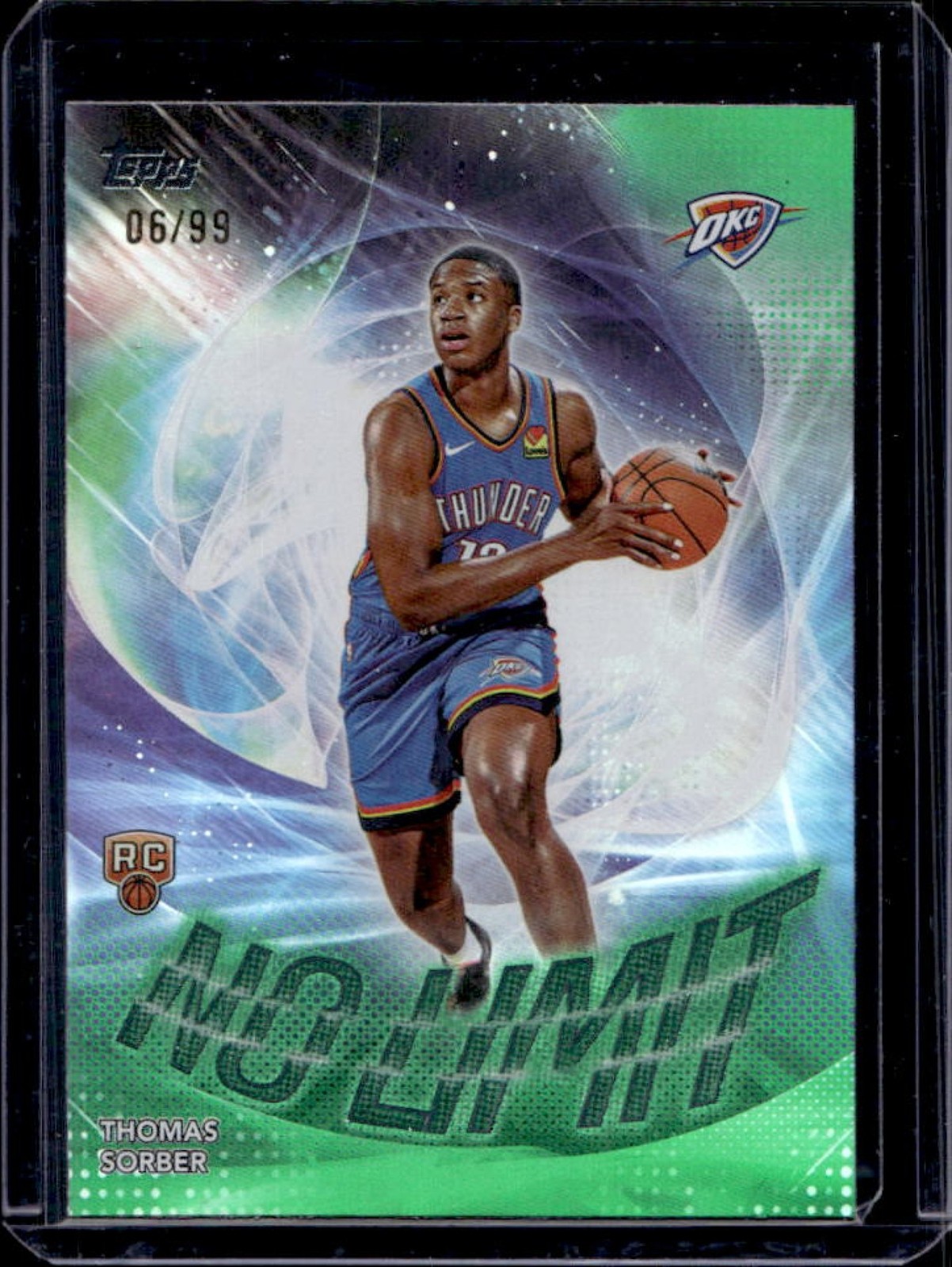 2025-26 Topps Thomas Sorber No Limit Green Rainbow Rookie RC #/99 Thunder