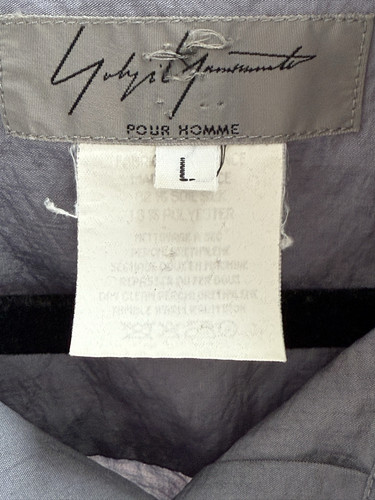 Vintage Yohji Yamamoto grau/blau Hemd mit Knopfleiste Größe L - Seidenmischung - Bild 3 von 10