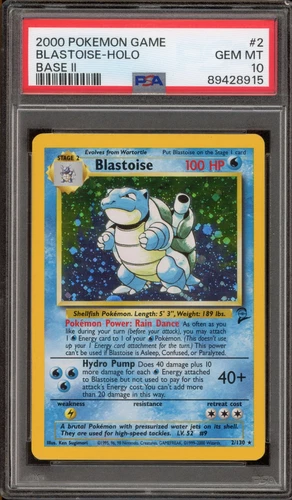 Pokemon Blastoise Base Set 2 Holo Rare #2 PSA 10 Gem Mint