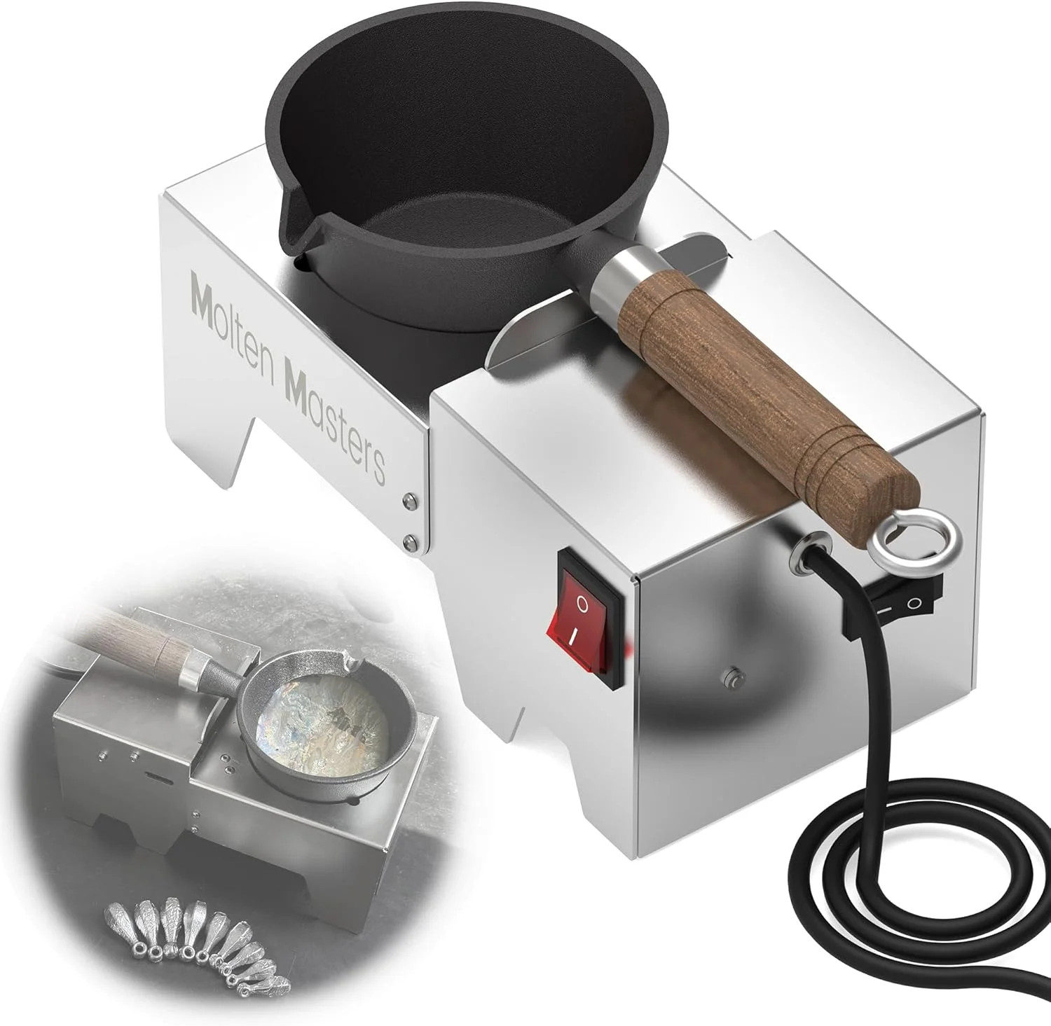 Electric Lead Melting Pot for Fishing Weight Molds and Bullet Casting Molds, Max