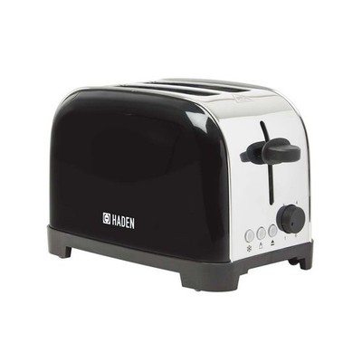 Toaster Silber Schwarz 2 Scheiben Extra Breiter Schlitz Auftauen Bräunungskontrolle Krümelschublade