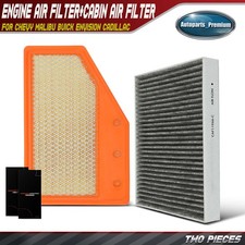 Engine & Active Carbon Cabin Air Filter for Chevy Malibu Buick Envision Cadillac