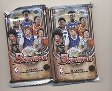 2x Pack Lot of 2025-26 Bowman Basketball Paper and Chrome 24 CARDS PER PACK F1