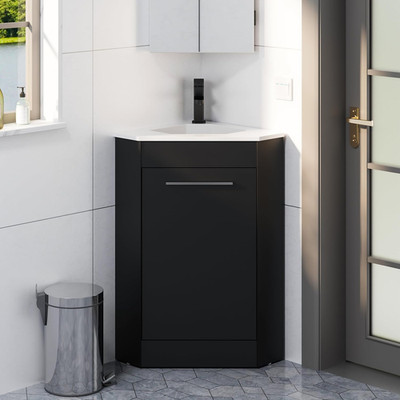 Eclife 26'' Corner Bathroom Vanity Sink Combo for Small Space Freestanding Storag