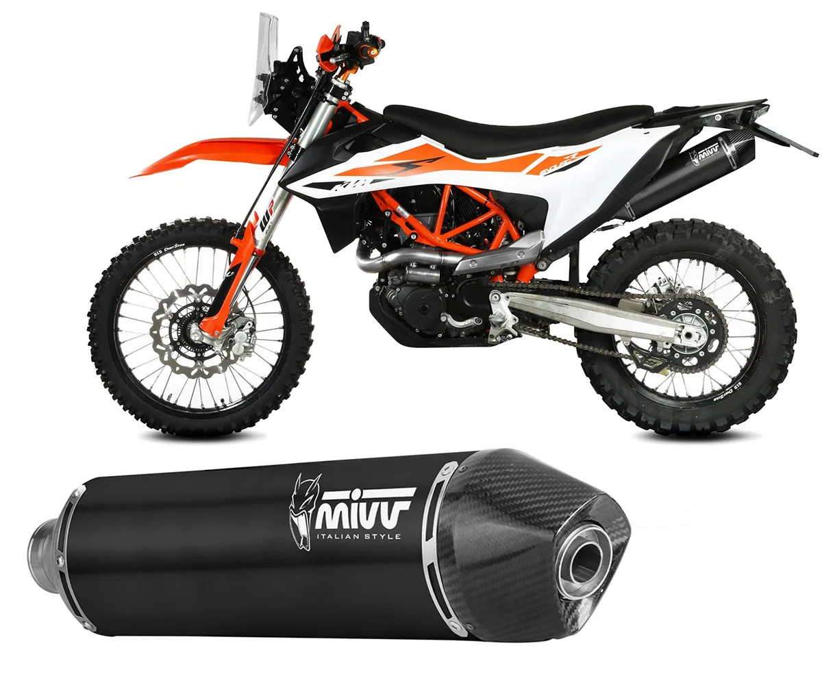 Mivv Muffler slip-on exhaust STR1 Black Inox for KTM 690 ENDURO R 2021 > 2024
